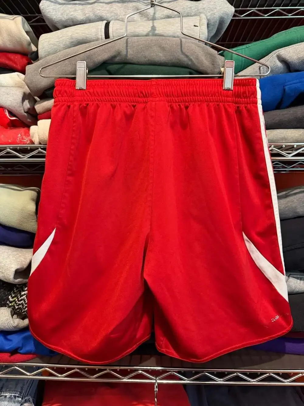 Adidas ClimaLite Valiente Athletic Soccer Shorts Red Medium